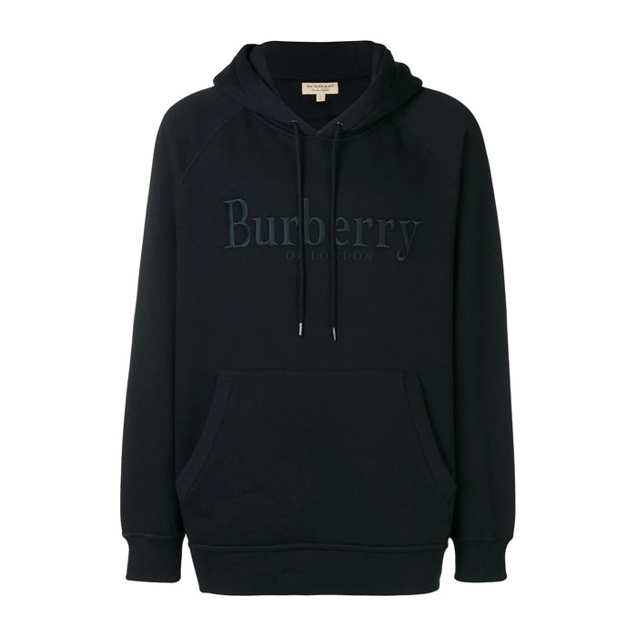 BURBERRY MEN SWEAT SHIRT バーバリーメンズスウェットシャツ 8007119 Black logo embroidered hoodie 19FW