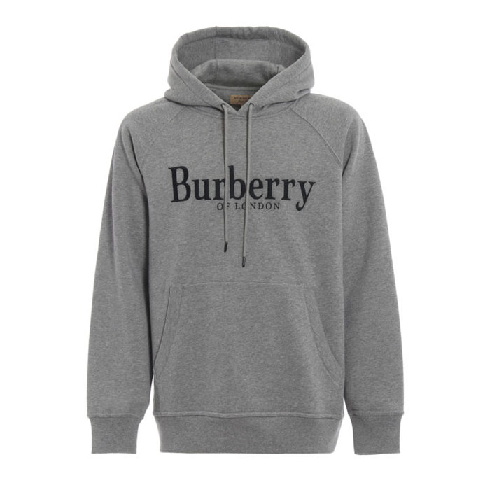 BURBERRY MEN SWEAT SHIRT バーバリーメンズスウェットシャツ 8007120 Pale Grey Melange Clarke grey cotton hoodie 19FW