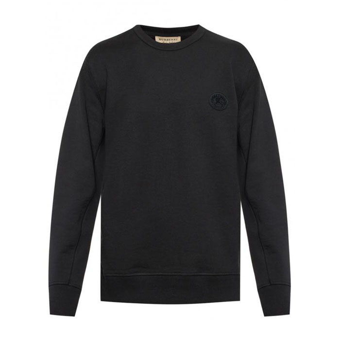 BURBERRY MEN SWEAT SHIRT バーバリーメンズスウェットシャツ 8007305 BLACK BRANDED SWEATSHIRT 19FW