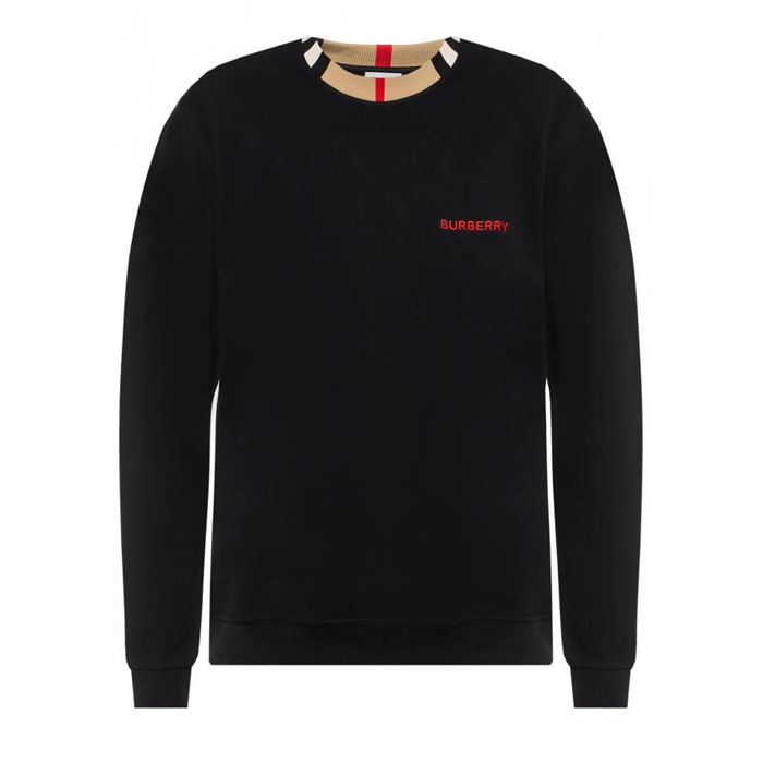 BURBERRY MEN SWEAT SHIRT バーバリーメンズスウェットシャツ 8007693 BLACK LOGO SWEATSHIRT 19FW