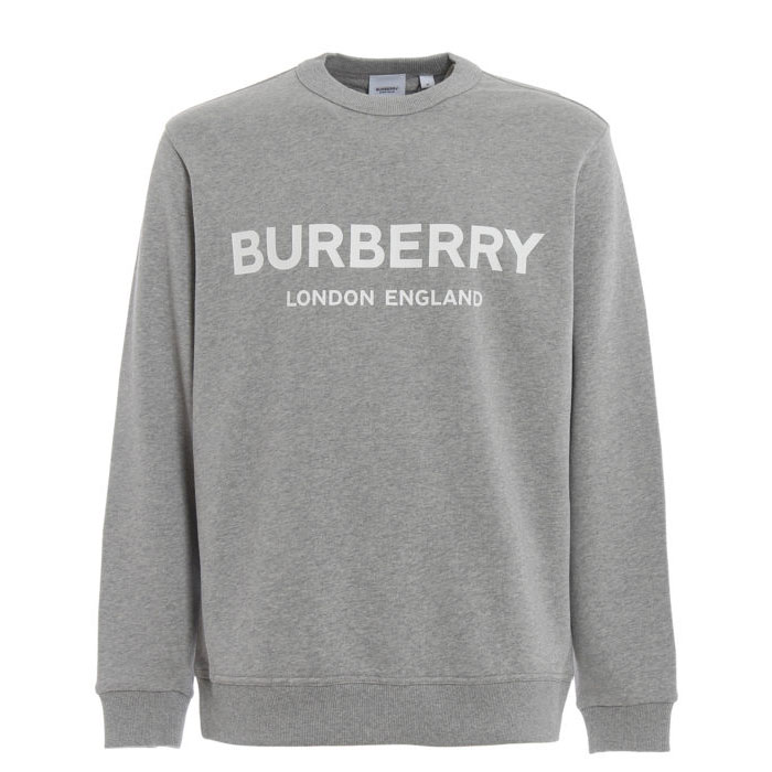 BURBERRY MEN SWEAT SHIRT バーバリーメンズスウェットシャツ 8009505 Pale Grey Melange Lanslow logo sweatshirt 19FW