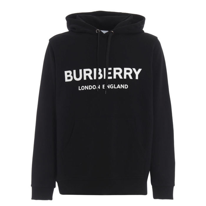 バーバリー BURBERRY メンズ ロゴプリントコットンフーディー パーカー 8009509 BLK