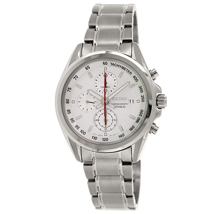 Seiko SNDE57P1 Chronograph Silver Dial Titanium Men's Watch