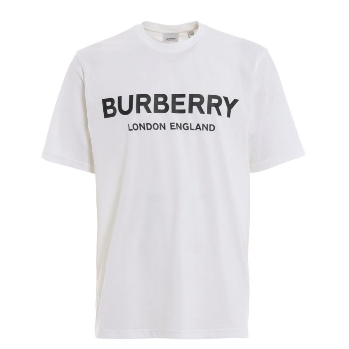 BURBERRY MEN T-SHIRT バーバリー メンズ Tシャツ 8009495 White Letchford finest cotton logo white T-shirt 19FW