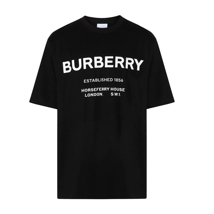 BURBERRY MEN T-SHIRT バーバリー メンズ Tシャツ 8017224 Black Horseferry Print Cotton T-shirt 19FW