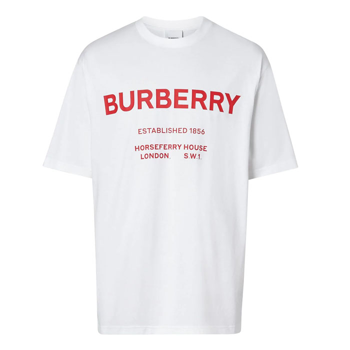 BURBERRY MEN T-SHIRT バーバリー メンズ Tシャツ 8017225 White Horseferry Print Cotton T-shirt 19FW