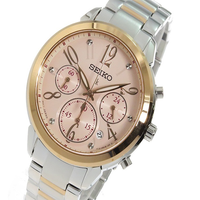 SEIKO Kurono Lucia quartz Lady's watch clock SRW818P1 pink gold