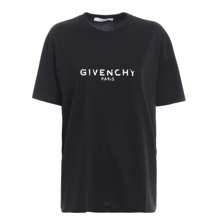 GIVENCHY LADY T-SHIRTS ジバンシーレディTシャツ BW70603Z0Y001 Logo print black over T-shirt