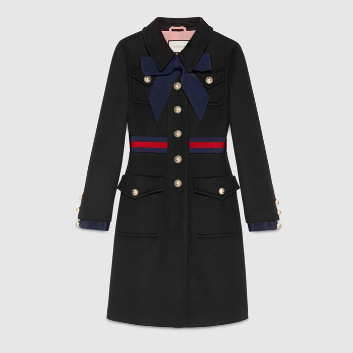 GUCCI LADY COAT グッチ レディー コート 448610 ZHW03 1205 Wool coat with Web 19FW