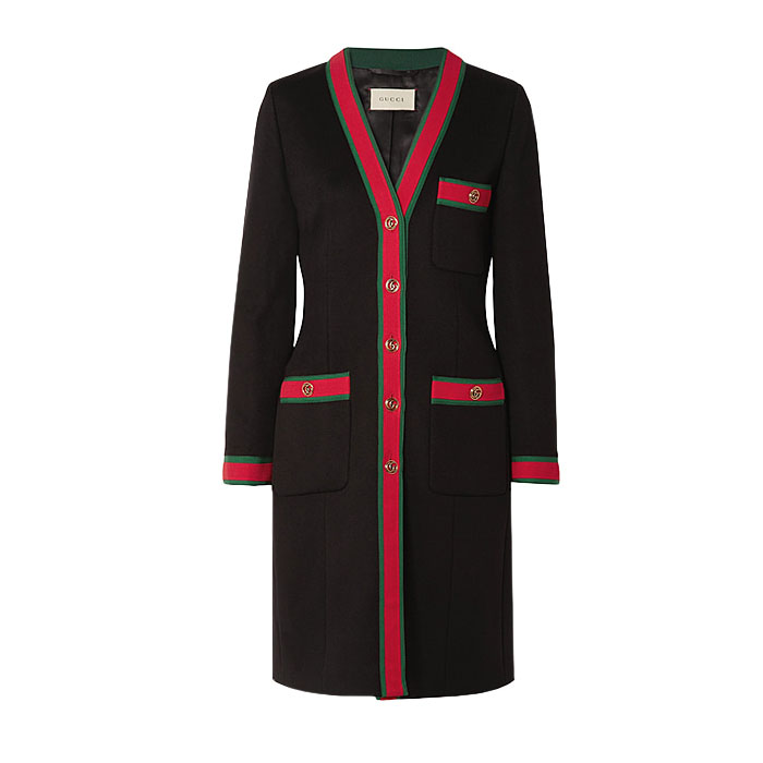 GUCCI LADY COAT グッチ レディー コート 518064 ZHW03 1060 Wool coat with Web 19FW