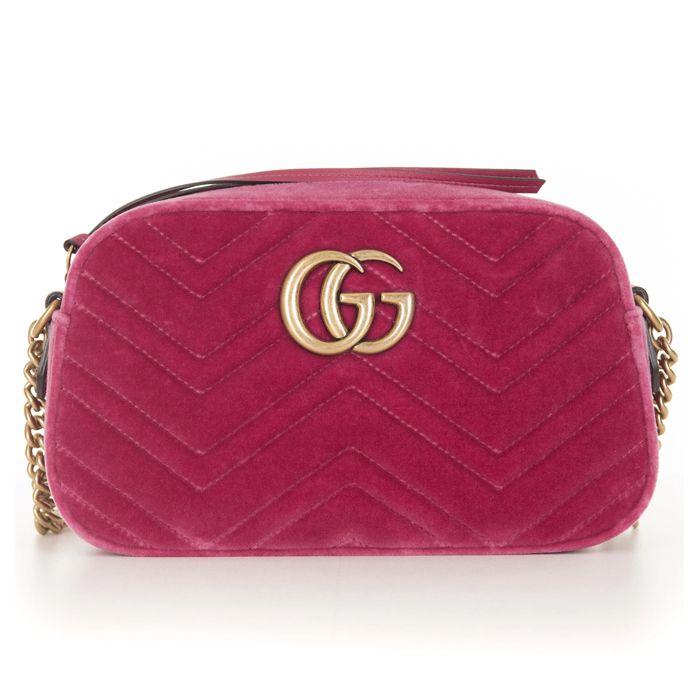 GUCCI BAG グッチバッグ 447632 9QIBT 5532 Raspberry Pink GG Marmont Velvet Small Shoulder Bag