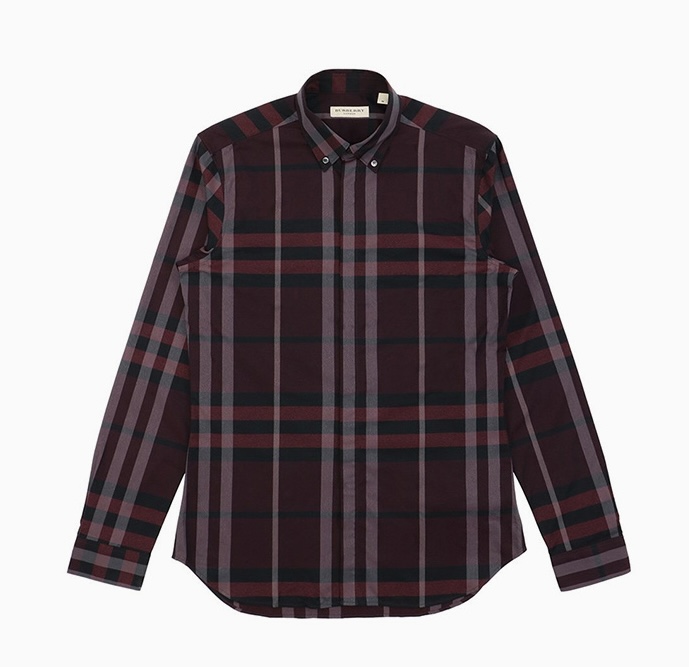 バーバリーBURBERRY  メンズ チェック シャツ 3944130 6097B DEEP-CLARET