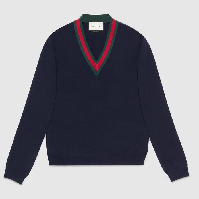 GUCCI Crew Neck Wool Long Sleeves Sweaters 408147 1317 4060