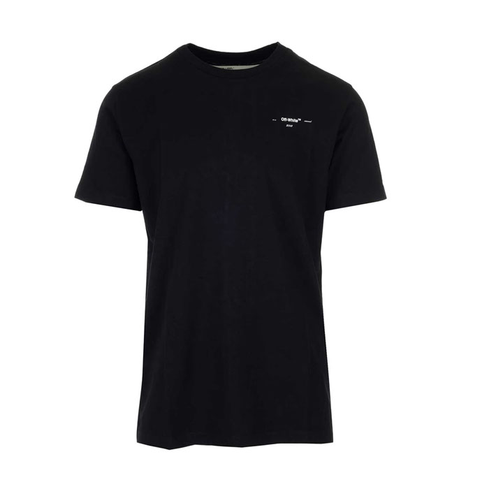 OFF WHITE MEN T-SHIRT オフ ホワイト メンズ Tシャツ OMAA027E19185019 1001 Black Cotton Short Sleeve 19FW