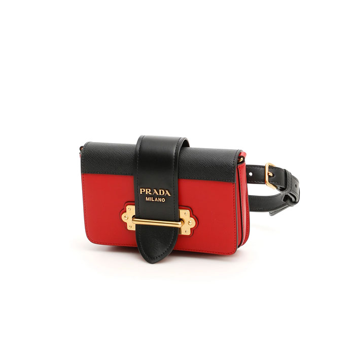 プラダ PRADA レディース バッグ 1BL004 V OCH 2BB0 FUOCO NERO Red Black