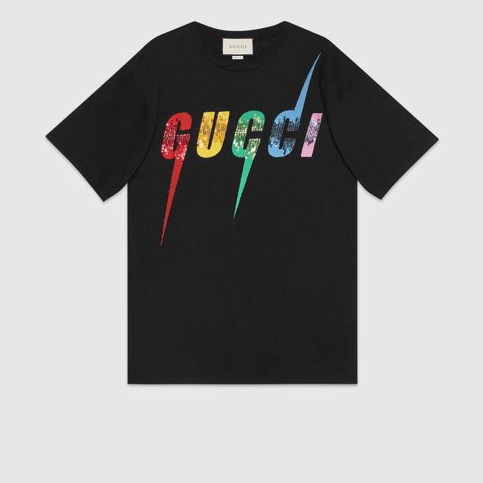 Oversize T-shirt with Gucci Blade print 539081 XJA2H 1082