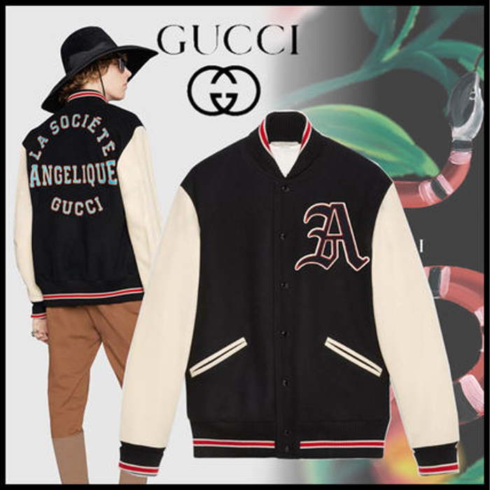 GUCCI Short Wool Street Style Bi-color MA-1 Bomber Jackets 545590 ZAAH1 1830