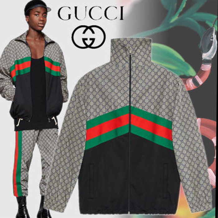 GUCCI Stripes Monogram Blended Fabrics Street Style Track Jackets 545606 XJAC2 4350