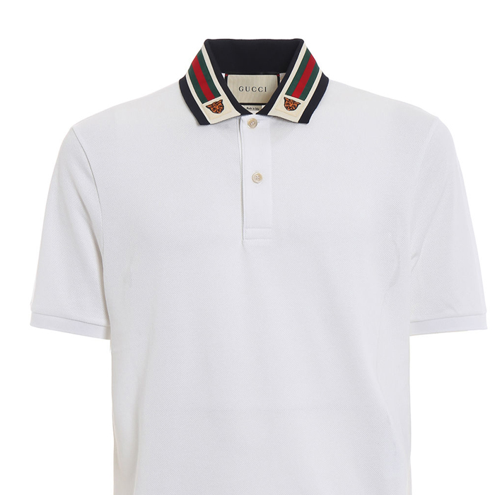 Gucci White Polo Shirt In Cotton 545714 XJAGU 9061