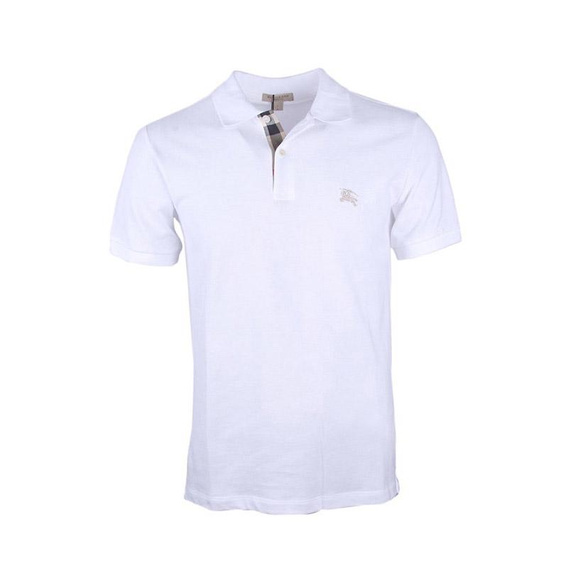 バーバリー BURBERRY メンズ ホワイト コットン 半袖 POLO シャツ 3459134 10000 WHITE