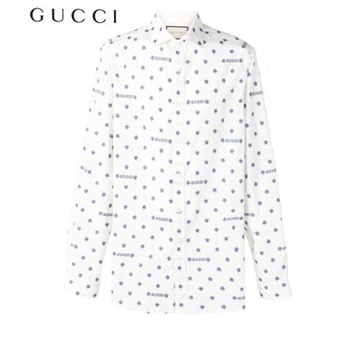 GUCCI Star All Over Logo Shirt 547239 ZAADT 9002