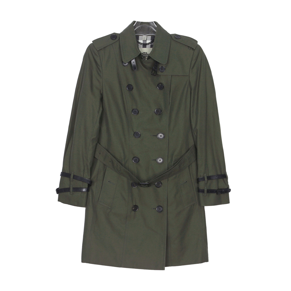 バーバリー BURBERRY レディースカーキカラーコットントレンチハーフジャケット3886931 30770 DA-KHA-GREEN