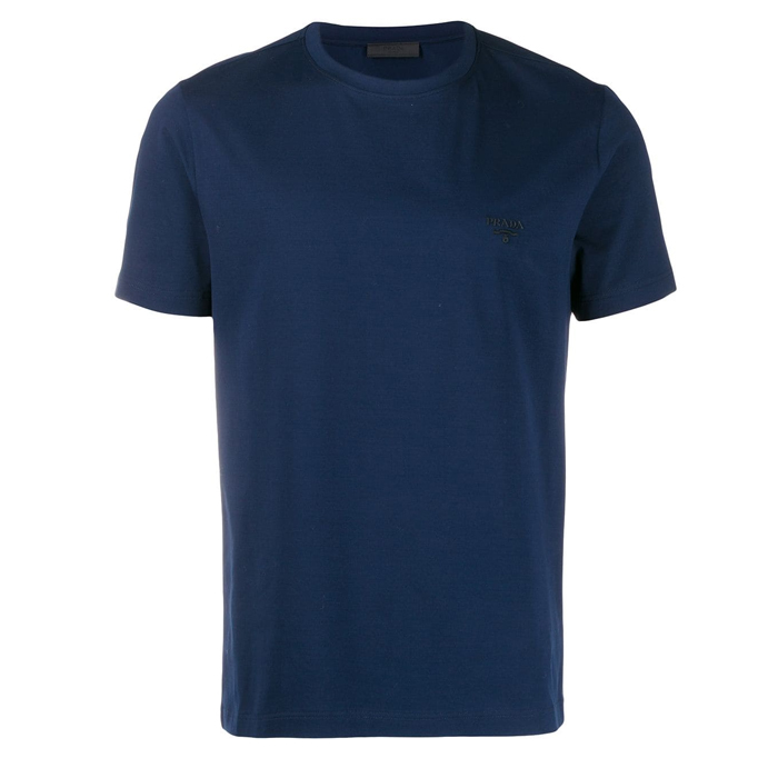 プラダ PRADA メンズ Tシャツ UJM564 1UOR 124 NAVY Roundneck Tshirt