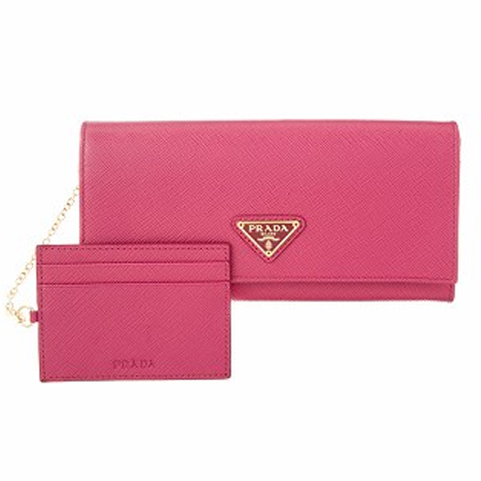 プラダ PRADA レディース ウォレット 1MH132 QHH F0505 long wallet PEONIA pink card case pass case