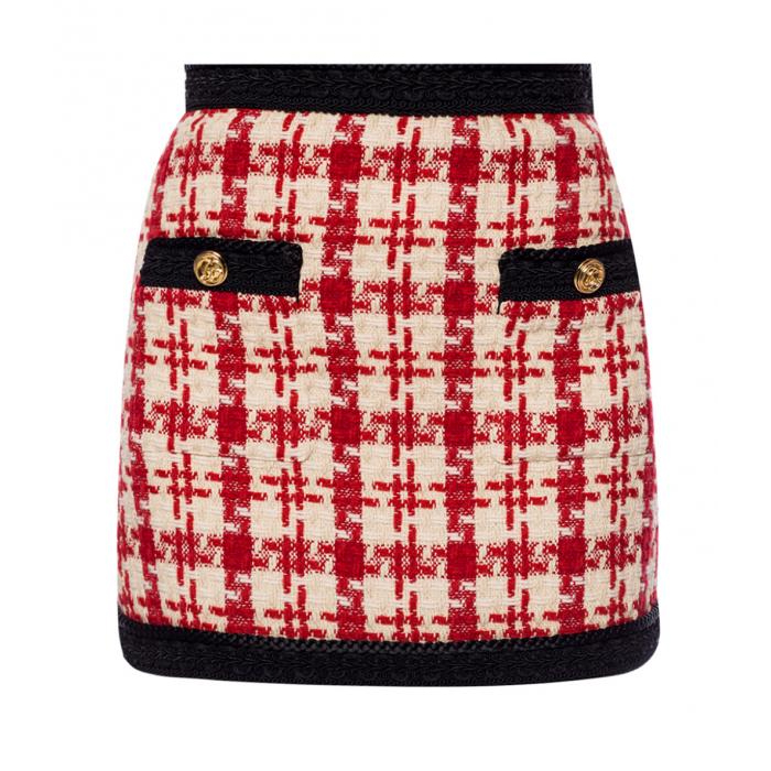 GUCCI HOUNDSTOOTH MINI SKIRT 572341 ZAA0D 6375