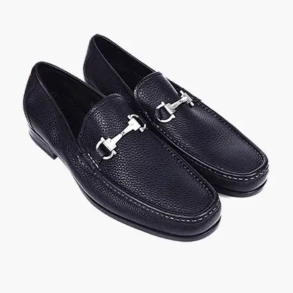 FERRAGAMO フェラガモ メンズ ブラック フロスト レザー シューズ 0401611 MAGNIFICO NERO