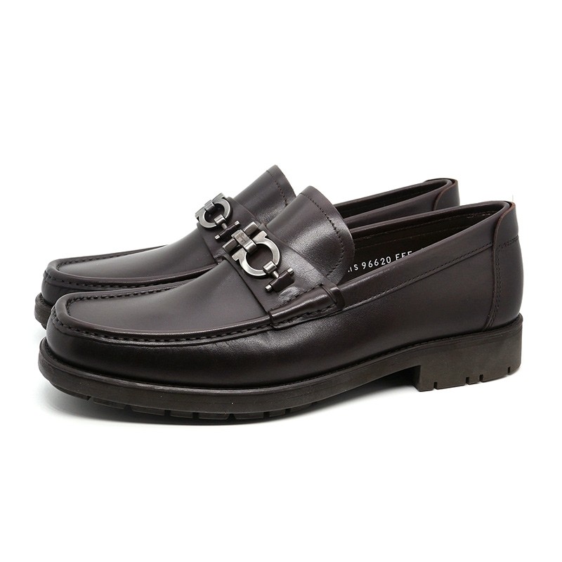 FERRAGAMO フェラガモ メンズ ビジネス レザーシューズ クラシック 0390530 MASTER HICKORY