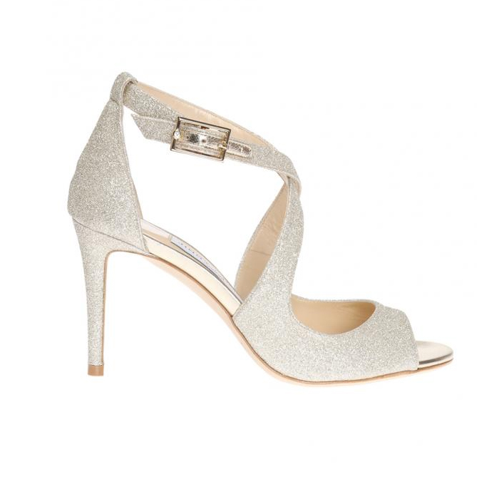 JIMMY CHOO 'EMILY' HEELED SANDALS EMILY 85 DGZ PLATINUM ICE