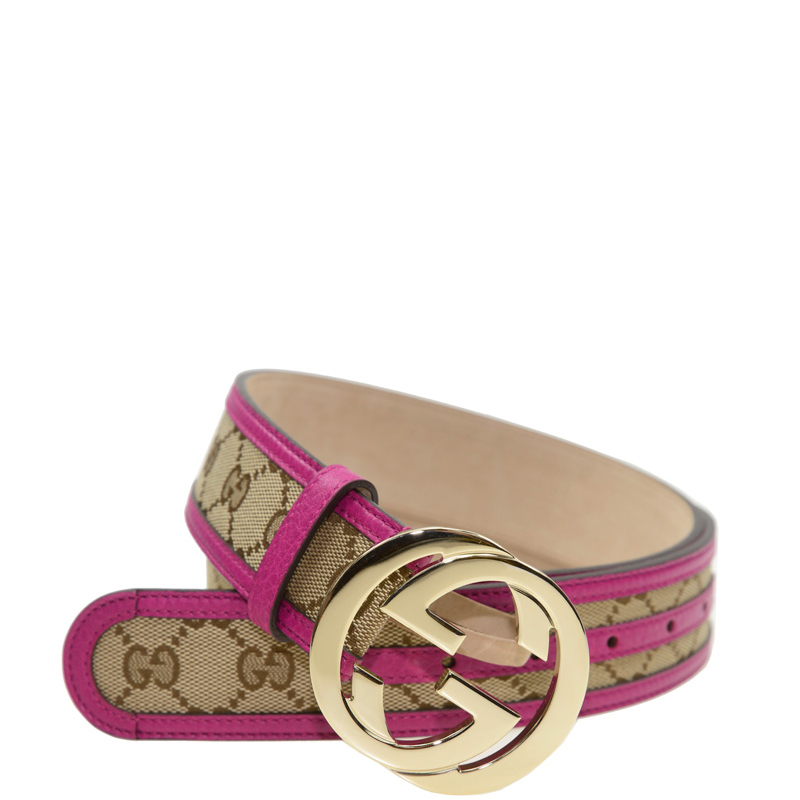 GUCCI BELT 114876 FWCGG 8961 BROWN/BEIGE PINK