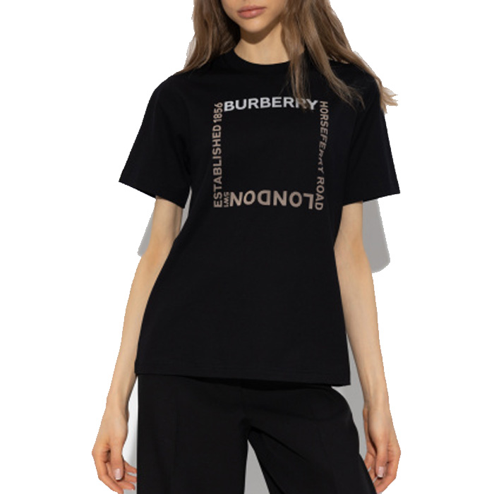 T バーバリーBURBERRY LADISE T-SHIR レディース T シャツ 8056048 A1189 BLACK