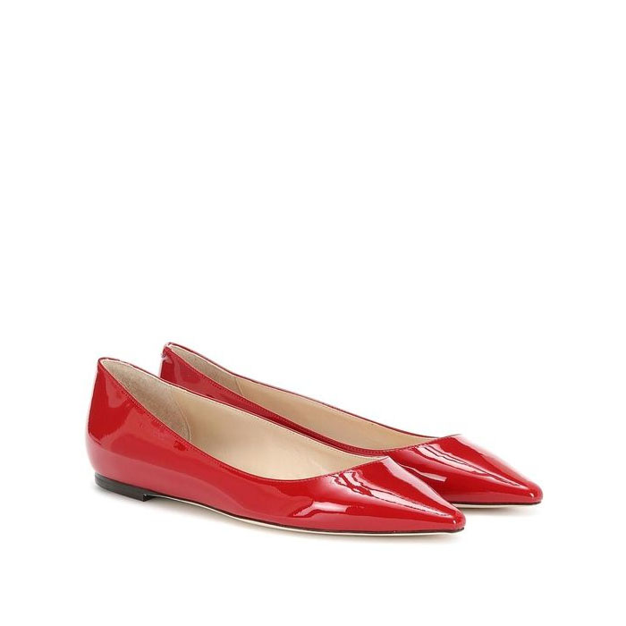 Jimmy Choo Women's Red Romy Patent Leather Ballet Flats