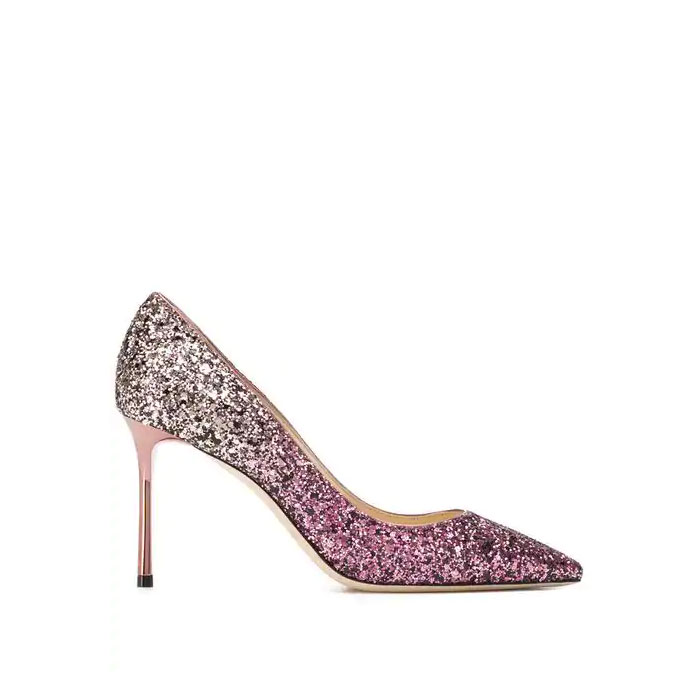 Romy 60 White Sand And Candyfloss Party Coarse Glitter D?grad? Pointy Toe Pumps in Candyfloss/White Sand