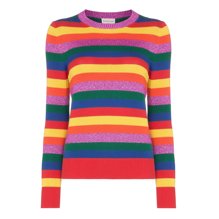 MONCLER LADY KNITSWEAR モンクレール レディ ニットウエア 90941-00 9390H 490 Rainbow stripe jumper