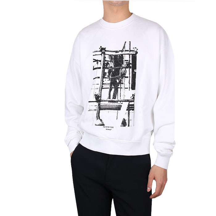 Off-White Crew Neck Sweat Street Style Long OMBA035F19E30007