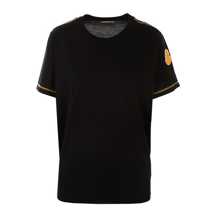 MONCLER LADY T-SHIRT S モンクレール レディ Tシャツ 80637-00 8390X 999 BLACK