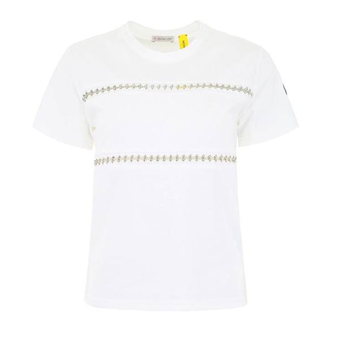 MONCLER LADY T-SHIRT S モンクレール レディ Tシャツ 80526-00 829EE 001 WHITE