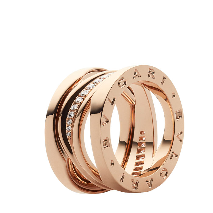 B.zero1 Design Legend ring in 18 kt rose gold set with pav? diamonds on the spiral AN858365 PZ69PA