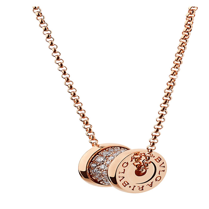 B.zero1 rose gold necklace with pav? diamonds CL857518 P2N144