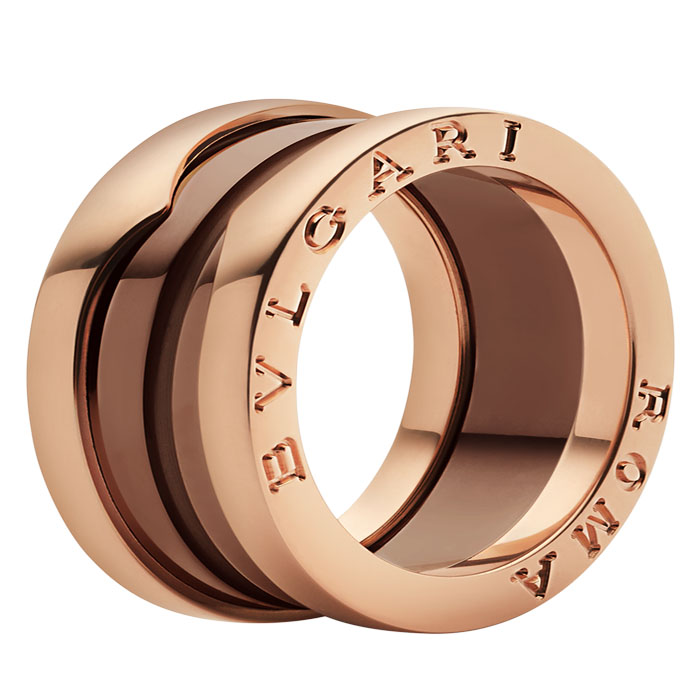 B.Zero1 2 band ring in 18k gold and cermet AN857844 PPAT7E