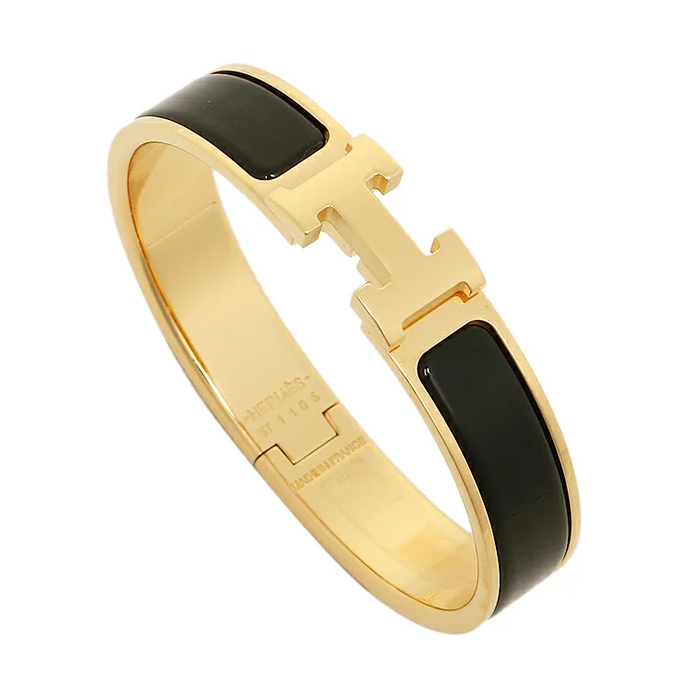 エルメス HERMES BRACELET レディースブレスレット 700001F GOLD NOIR ゴールドブラック