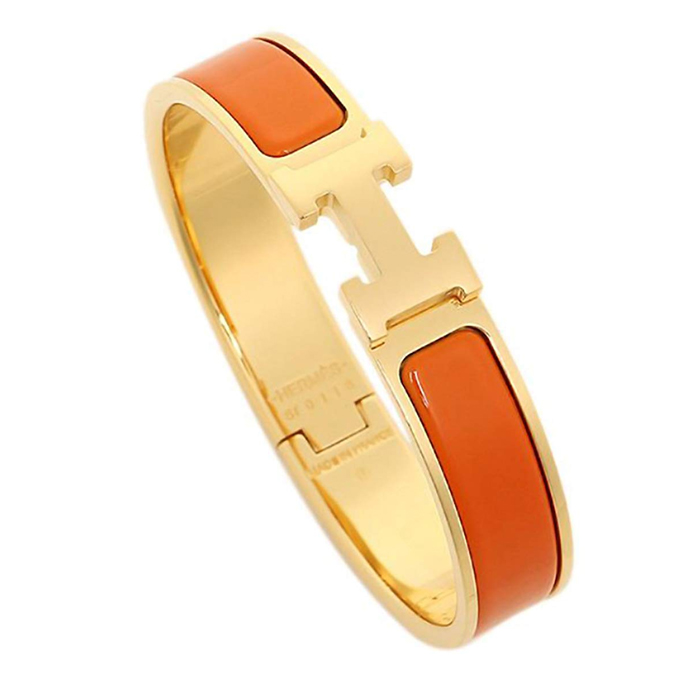 エルメス HERMES BRACELET レディースブレスレット 700001F GOLD ORANGE  ゴールド/オレンジ