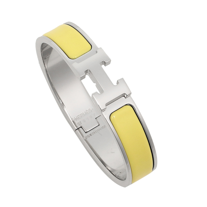 エルメス HERMES BRACELET レディースブレスレット H700001FP SILVER JAUNE TENNIS GM