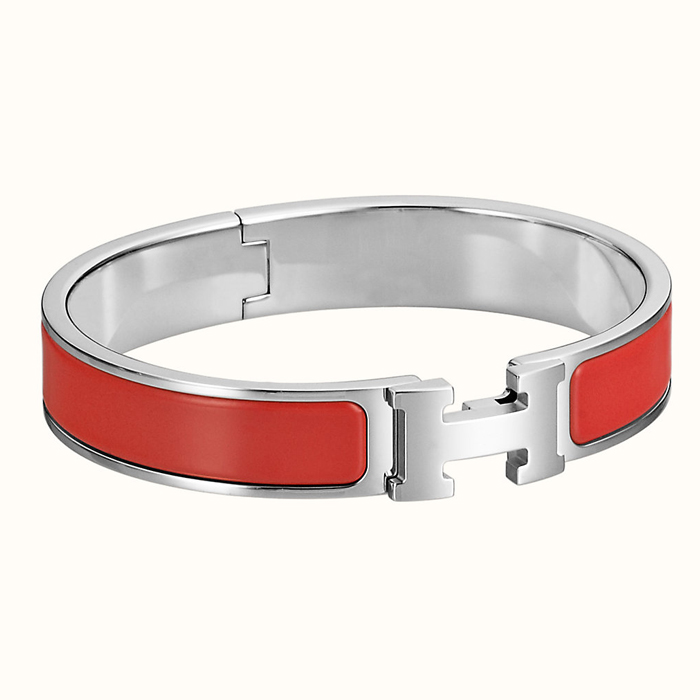 エルメス HERMES BRACELET レディースブレスレット H700001FP95PM SILVER ROUGE CORAIL