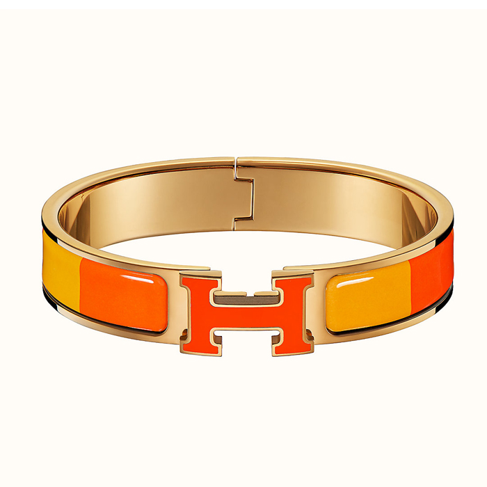 エルメス HERMES BRACELET レディースブレスレット H700007F 6JPM GOLD RAINBOW ORANGE