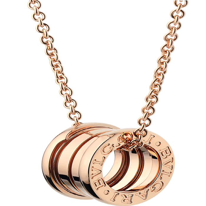 B.zero1 necklace with chain and small round pendant in 18kt rose gold CL852407 RCC4Z1