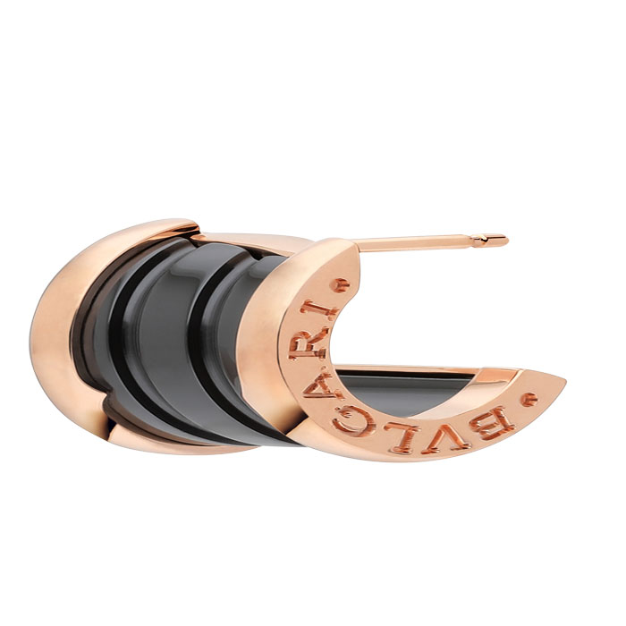 B.zero1 earrings in 18kt rose gold and black ceramic OR856091 MS1Y5V